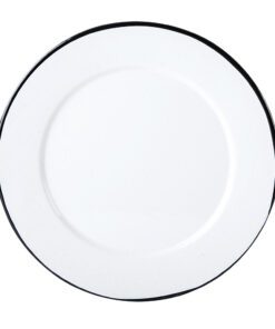Plato Plano 32 cm Blanco Jaspeado