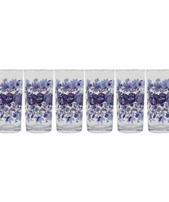 Juego de 6 Vasos Decorado Flores Tita