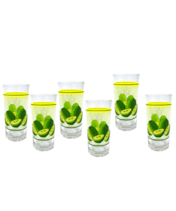Juego de 6 Vasos Decorado Limon