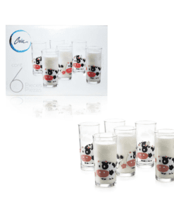 Juego de 6 Vasos Decorado Vacas