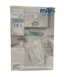 Vaso de Vidrio con Tapa Man