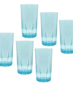 Juegos 6 Vasos Kristalino Azul Zafiro