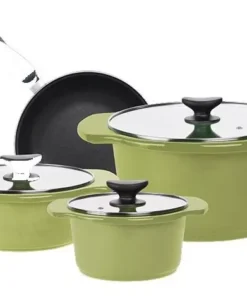 Batería Family 7Piezas Verde Manzana Con Tapa