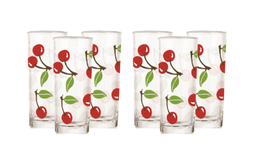 Juego de Vasos Cerezas 6 Piezas