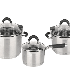 Batería Acero Inox. 6 Pzas C/Tapa Colador