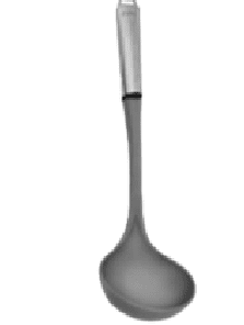 Cucharon Nylon Gris Mango Acero Inoxidable