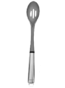 Cuchara Calada Nylon Gris Mango Acero Inoxidable