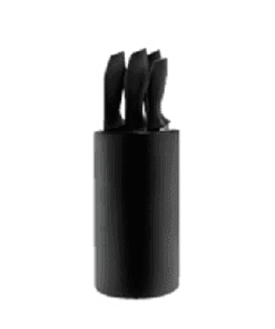 Set 4 Cuchillos Acero Inox. Negro Holder