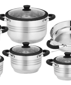 Batería Acero Inoxidable 12 Piezas Black