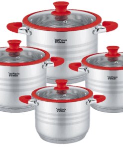 Juego de Ollas 8 Piezas Rojo