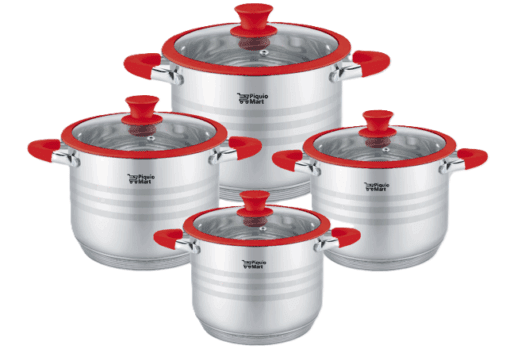 Juego de Ollas 8 Piezas Rojo