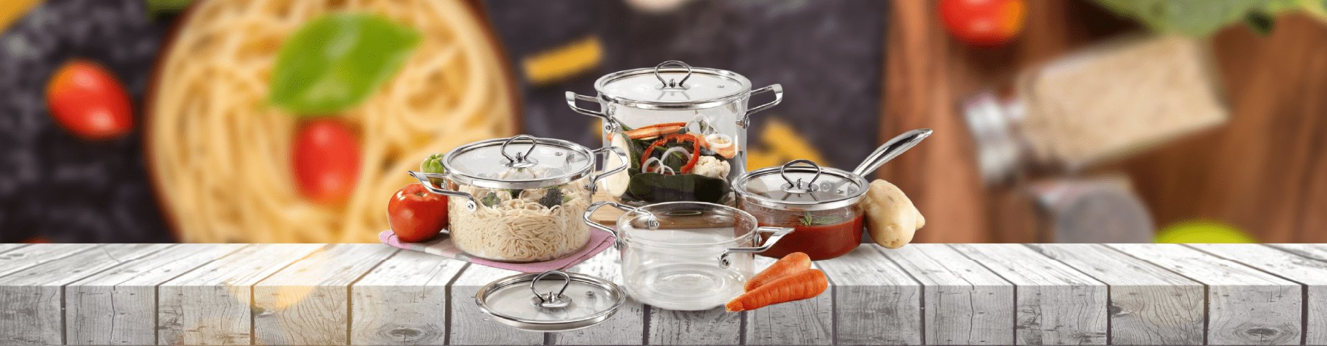 Juego de Ollas Cristal Con Tapa 8 Piezas