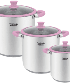 Jgo. 6 Ollas 36,38,40 cm Pink