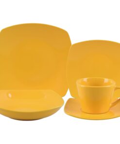 Vajilla Cuadrada 30 Piezas Amarilla