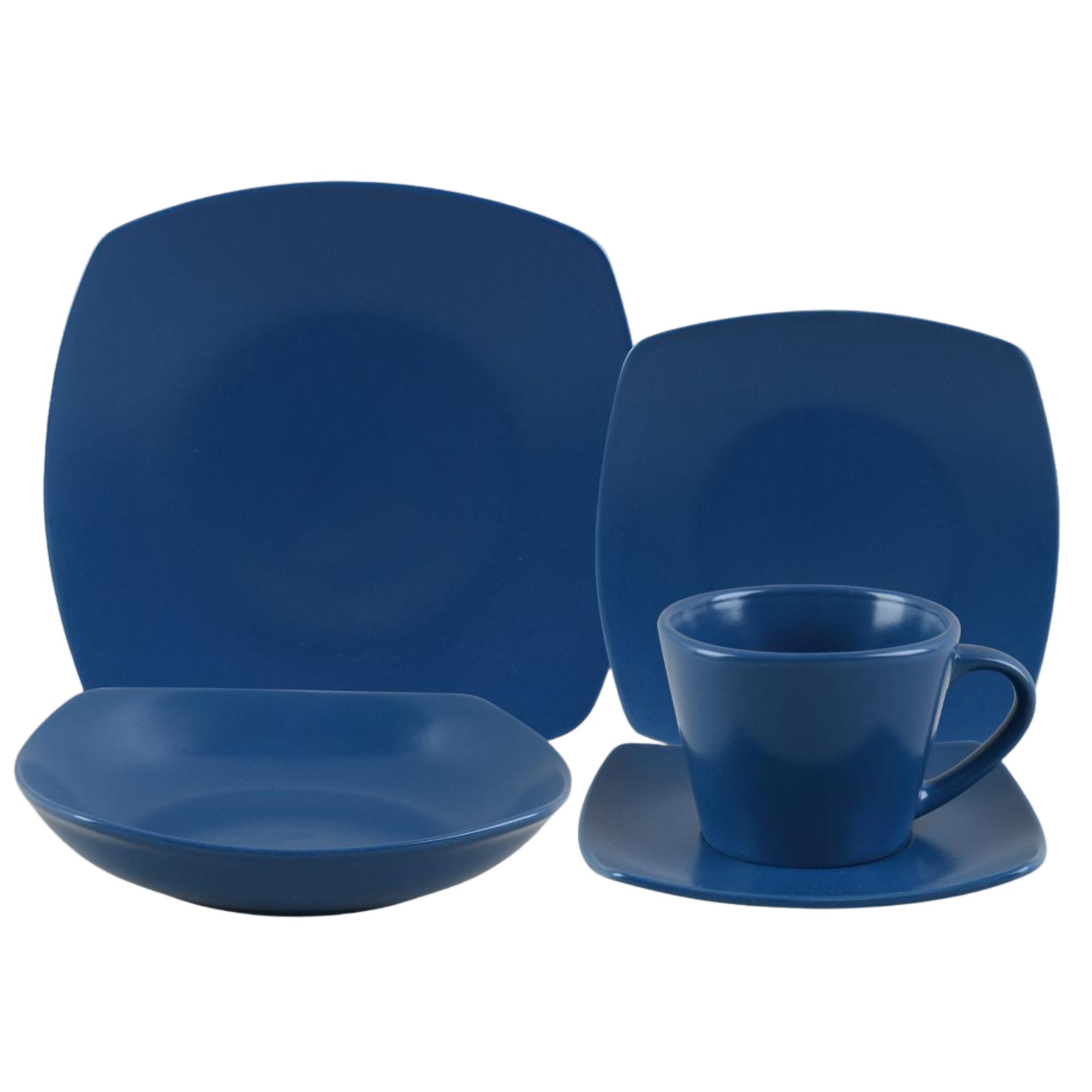 Vajilla Cuadrada 30 Piezas Azul