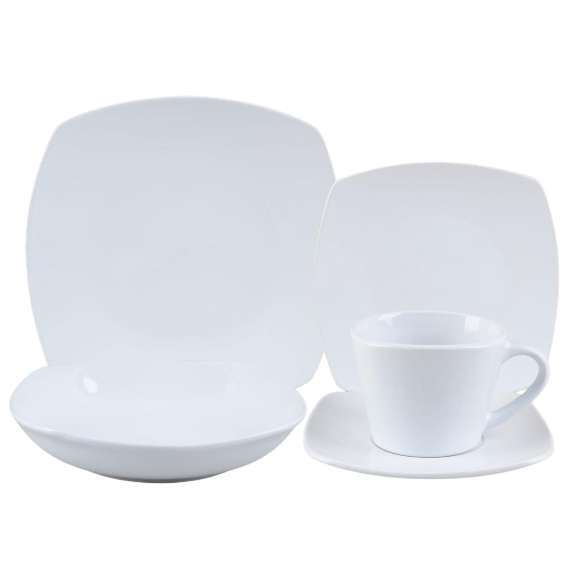 Vajilla Cuadrada 30 Piezas Blanco