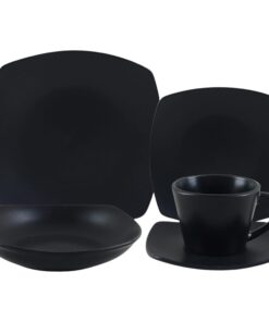 Vajilla Cuadrada 30 Piezas Negro