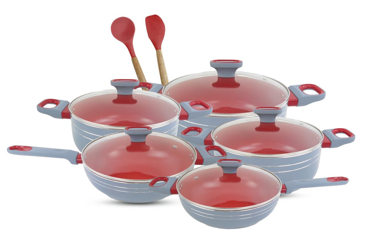Batería de Cerámica 12 Piezas Roja