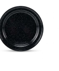 Plato Plano 22 cm Sin Anillo Negro Brillante