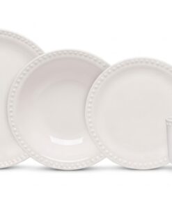 Vajilla 16 Piezas Mauve Blanco