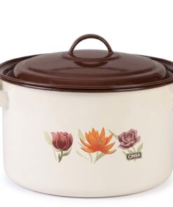 Olla Recta 22cm Crema Cafe 3 Flores